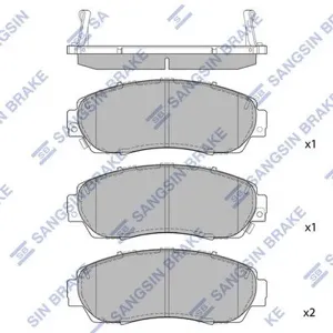 SANGSIN SP2115A Колодки торм.передние с отверстием под пружинки Chery Tiggo 8 Pro Max Hond CR-V III 07-