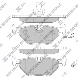 SANGSIN SP2167 Колодки торм.задние BMW E34 1.8-2.5TD 89-97E32 3.0-5.0 85-94