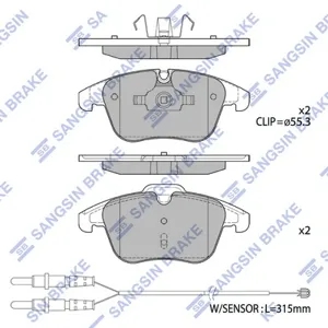 SANGSIN SP2207A Колодки торм.передние Citroen C5 1.6HDi2.0HDi1.8 08>