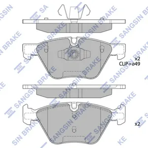 SANGSIN SP2214 Колодки торм.передние с антискрип. пл. BMW E818287889092 2.0-3.0i2.0D 04>
