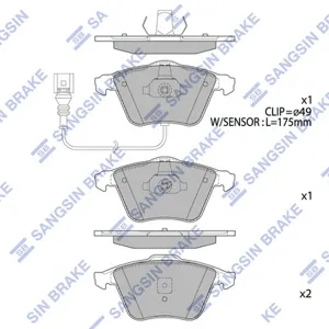 SANGSIN SP2446 Колодки торм.передние VW Golf 2008-2013