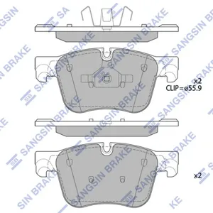 SANGSIN SP4032 колодки диск. передние с антискрип. пл. Peugeot 308, Citroen C4 Picasso 1.61.6HDi 13>