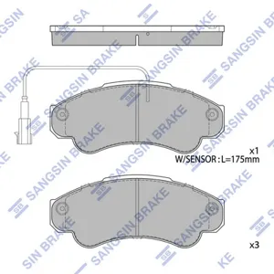 SANGSIN SP4033 Колодки торм.передние Peugeot Boxer 2.0HDi2.8HDi, Fiat Ducato 2.8DJTD 02>