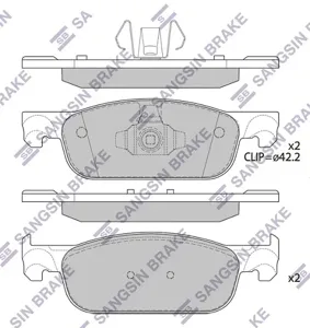 SANGSIN SP4054 Колодки торм.передние X-RAY длина 155мм