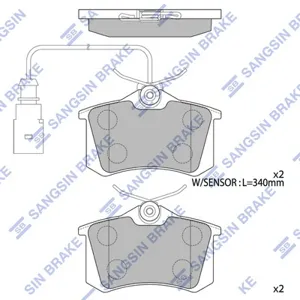 SANGSIN SP4107 Колодки торм.задние Audi A3-A8 94>, VW Golf III-IV Passat 88>, Skoda 96>