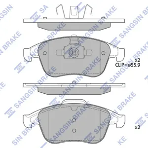 SANGSIN SP4418 Колодки торм.передние Renault Laguna III 2.0-3.52.0DCi 07>