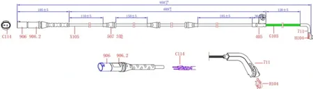 SANGSIN SWS1620 Датчик износа торм.колод пер (955mm)