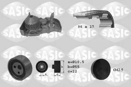 SASIC 3904023 Ремкомплект ГРМ c водяным насосом