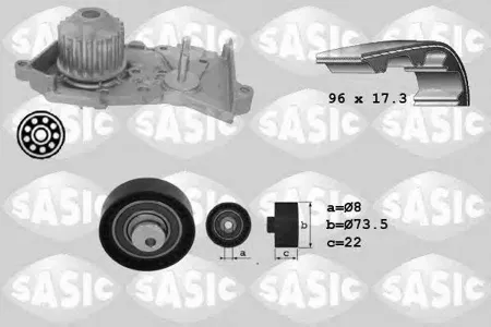SASIC 3904026 Ремкомплект ГРМ с водяным насосом