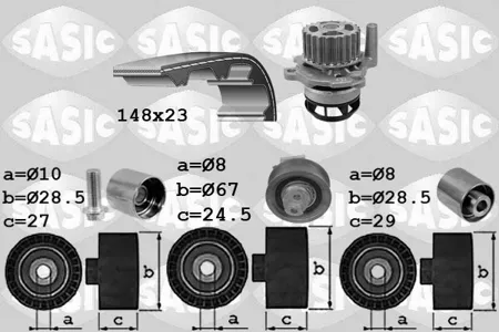 SASIC 3906103 Ремкомплект ГРМ с водяным насосом