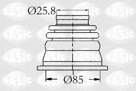 SASIC 4003408 Комплект пыльника шруса  внутреннего Renault Twingo 1.1-1.81.9D 91>