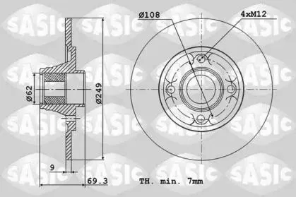 SASIC 6100004 Диск торм.зад.