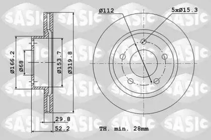 SASIC 6106173 Диск тормозной Audi A4A5Q5