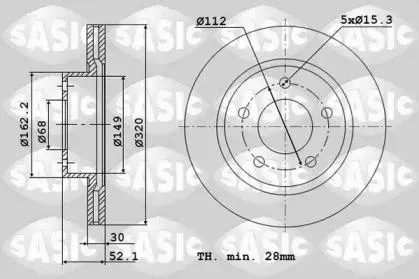 SASIC 6106185 Диск тормозной Audi A4A5A6A7Q5