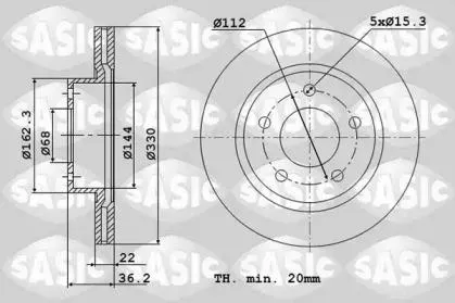SASIC 6106187 Диск тормозной Audi A4A5A6A7A8Q5