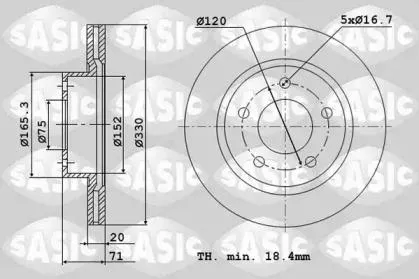 SASIC 6106198 Диск тормозной BMW X3X4