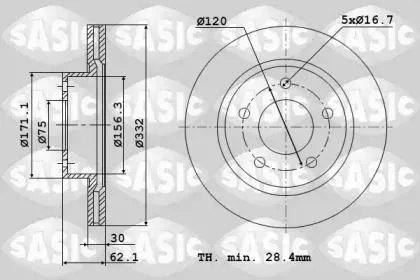 SASIC 6106303 Диск тормозной BMW X3X5