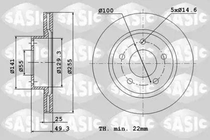 SASIC 6106322 Диск тормозной Toyota PRIUS 1.8 Hybrid 09- передний