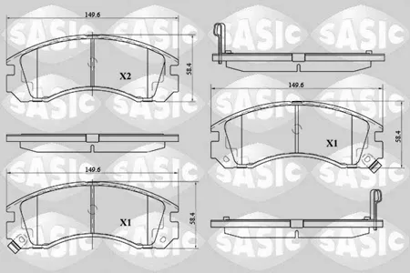 SASIC 6210059 Колодки торм. комплект Mitsubishi GALANT IV-VI, Pajero II-III, Peugeot 4007