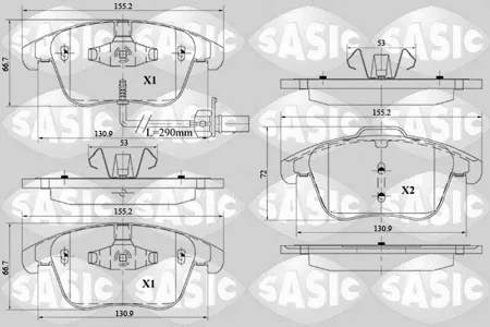 SASIC 6216092 Колодки тормозные AUDI A4/A5