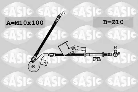 SASIC 6600063 Шланг тормозной ПЕРЕДН ЛЕВЫЙ Citroen C5 III, PEUGE