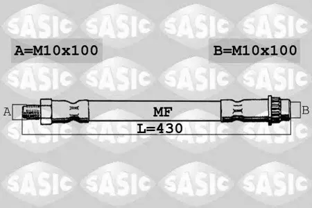 SASIC 6604006 Шланг тормозной передний [430mm]