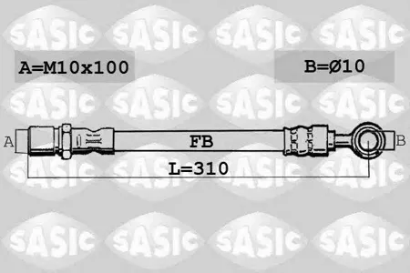 SASIC 6606109 Шланг тормозной задн. правый