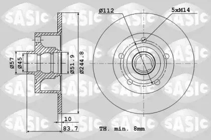 SASIC 9004509J Тормозной диск