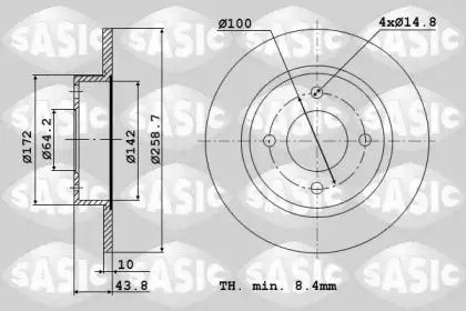 SASIC 9004818J Тормозной диск