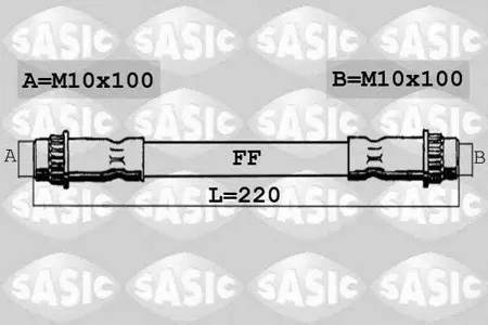 SASIC SBH0285 Шланг тормозной задний [225 mm]