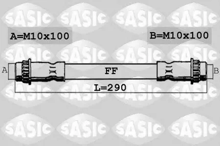 SASIC SBH4070 Шланг тормозной задний [290 mm]
