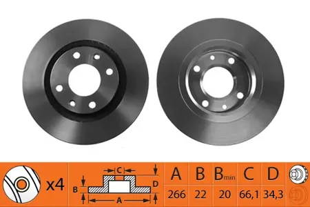 SB NAGAMOCHI BR42105T Диск тормозной перед