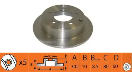 SB NAGAMOCHI BR53103 Диск тормозной Mitsubishi OUTLANDERASX 06- задн.