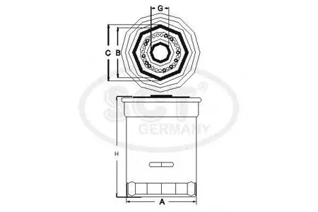 SCT SK810 Фильтр масляный Hyundai COUNTY 115120 04-HD 65HD 72HD 78 06-MITS Pajero 3.2D 01-07-CANTER 35