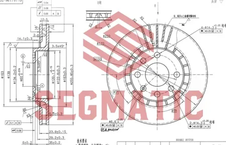 SEGMATIC SBD30093046 Диск торм.перед. Daewoo Nexia , Lanos , Espero Opel Astra F Calibra A
