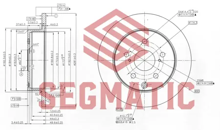 SEGMATIC SBD30093074 Диск тормозной задн Toyota Rav 4 III 08-, Rav 4 IV 12-