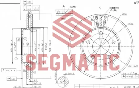 SEGMATIC SBD30093134 Диск тормозной перед Ford Maverick 2.0-3.0 01>, Mazda Tribute 2.0-3.0 00>