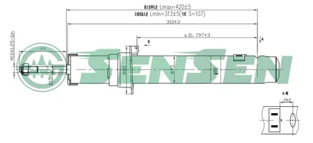 SENSEN 42130392 Амортизатор передний газовый Hyunday Sonata 05>