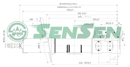 SENSEN 42130673 Амортизатор передний правый газовый Huyndai Elantra I35 1.6 11>