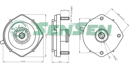 SENSEN M61196 Опора амортизатора заднего левая Mazda 323 1.4-2.02.0DTD 98>