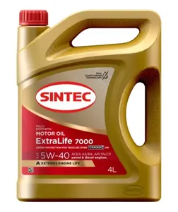 SINTEC 600254 Моторное масло EXTRALIFE 5W40 A3B4 SNCF 4л