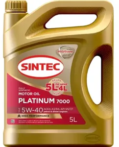 SINTEC 600275 Масло Platinum 7000 5W-40 A3/B4 SN/CF 5л Акция 5л по цене 4л