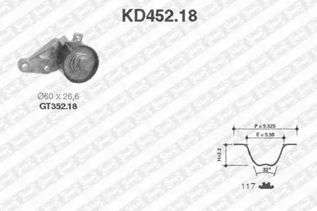 SNR/NTN KD45218 Ремкомплект ГРМ Ford Fiesta Focus Puma 1.25-1.6 16V 97-05