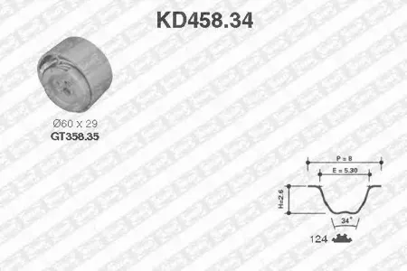 SNR/NTN KD45834 Комплект ремня ГРМ