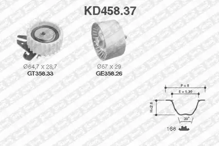 SNR/NTN KD45837 Ремкомплект ГРМ Alfa 156GTV, Fiat Bravo MareaPunto 1.8 V162.0JTS 95>