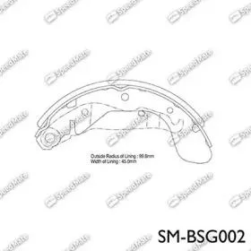 SPEEDMATE SMBSG002 Колодки бараб. Daewoo Nexia , Espero ,NUBIRA (J100,J150) Chevrolet Lanos