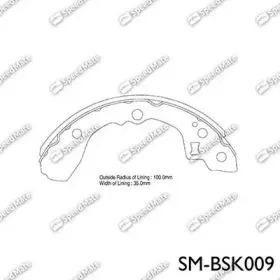 SPEEDMATE SMBSK009 Колодки торм.барабанные Kia SPECTRA (ИЖ),SHUMA (FB) (1997-2004),SEPHIA (1997