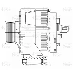 STARTVOLT LG3097 генератор 110A Sitrak C5H/C7H, Howo T5G/T7H с дв. MC11/MC13
