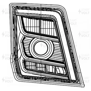 STARTVOLT SHL3046R Фара для а/м Shacman X3000/X5000 тягач (головн. света) светодиодн. с ДХО э/корр. правая (SHL 3046R)