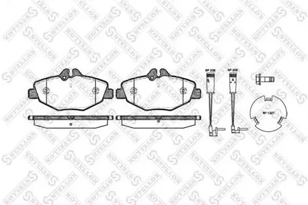 STELLOX 1001002SX Колодки торм.передние =990 02 Mercedes W211 2.0-2.42.0CDi2.7CDi 02>